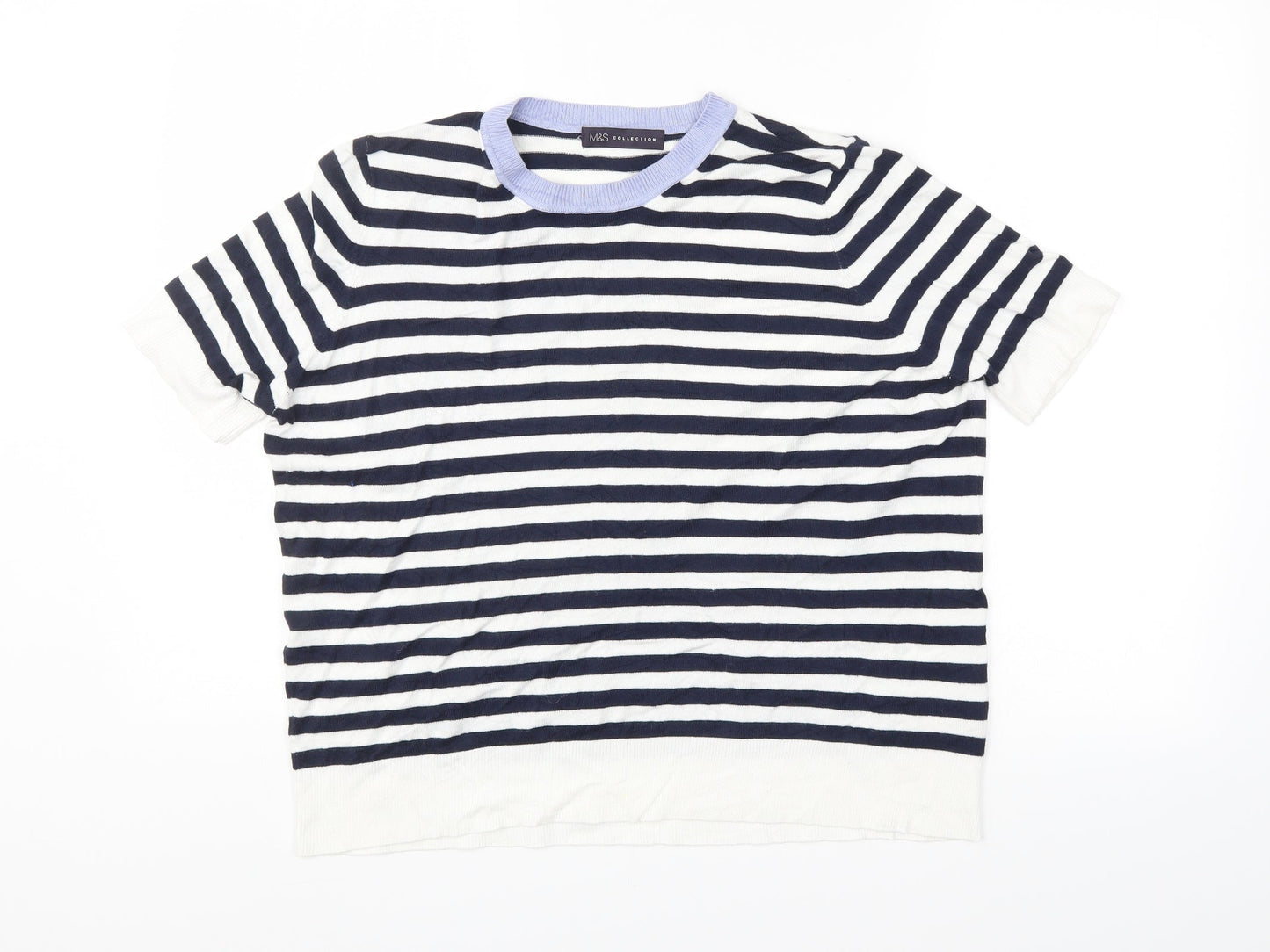 M&S Womens Multicoloured Striped  Pullover Jumper Size 16