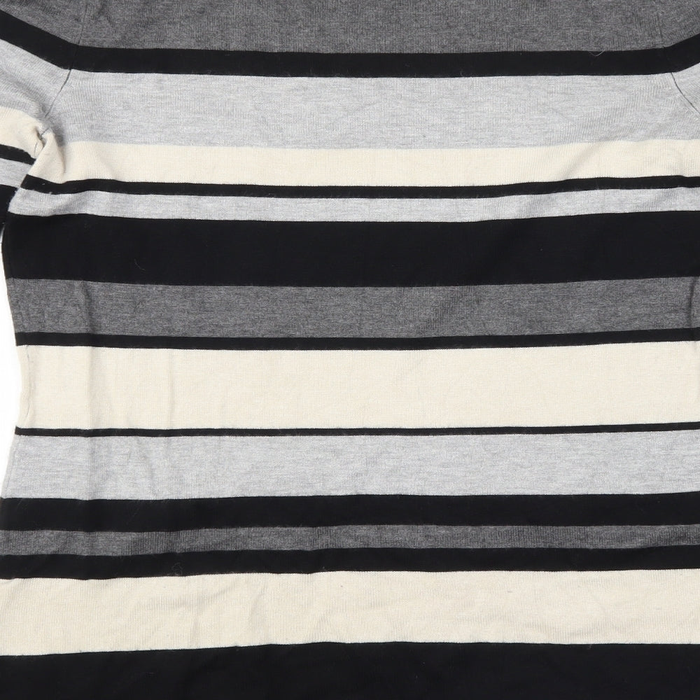 M&Co. Womens Multicoloured Striped  Pullover Jumper Size M