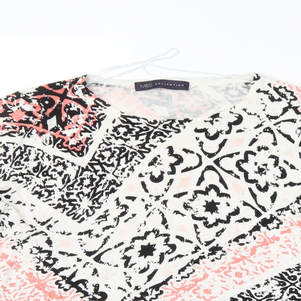 M&S Womens Multicoloured Argyle/Diamond  Pullover Jumper Size 10