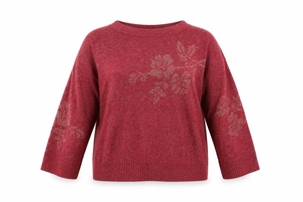 NEXT Womens Red Floral  Pullover Jumper Size 16