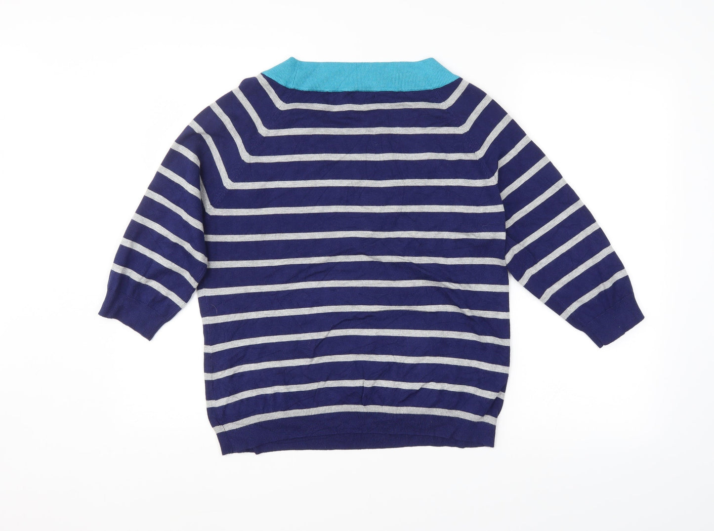 M&Co. Womens Blue Striped  Pullover Jumper Size 18
