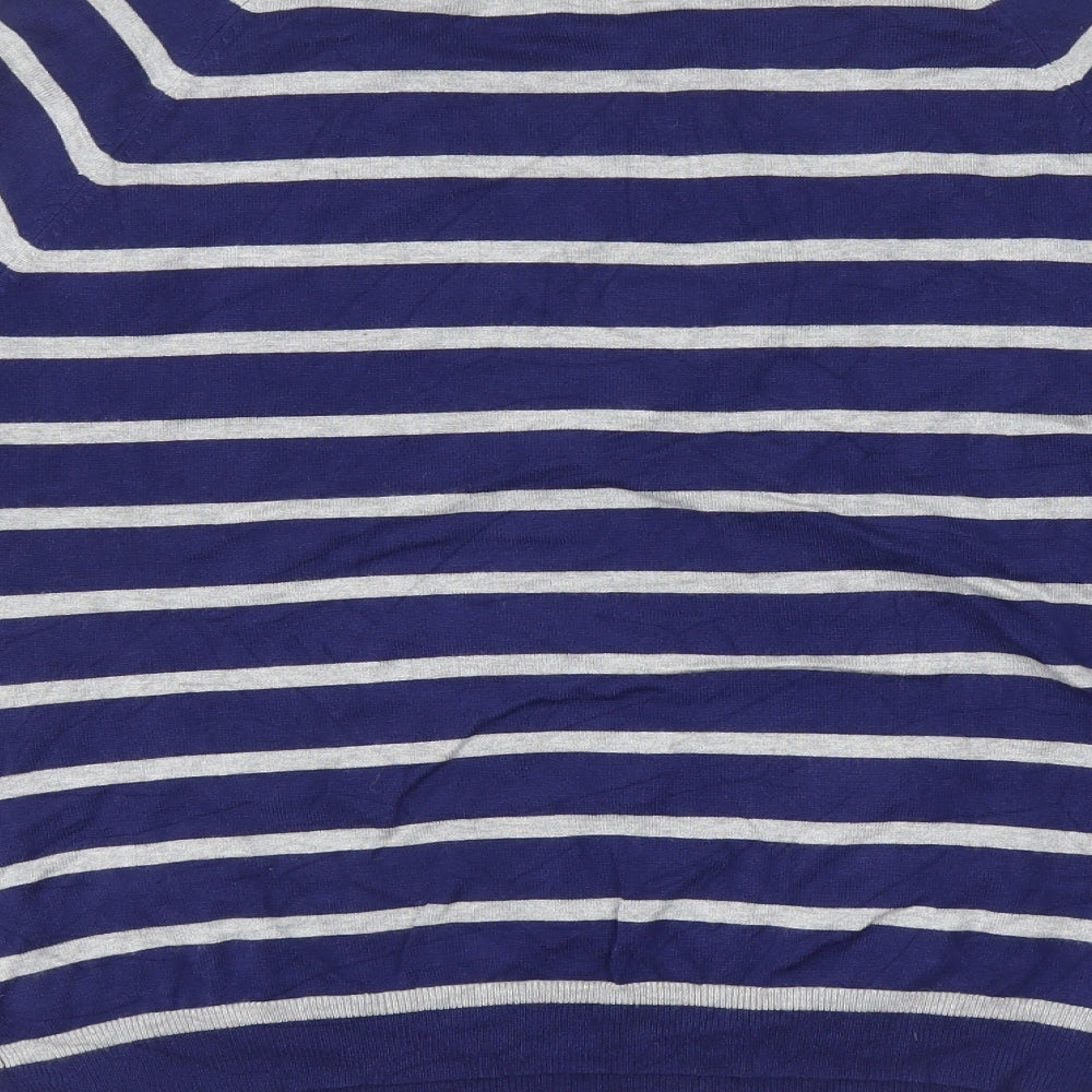 M&Co. Womens Blue Striped  Pullover Jumper Size 18