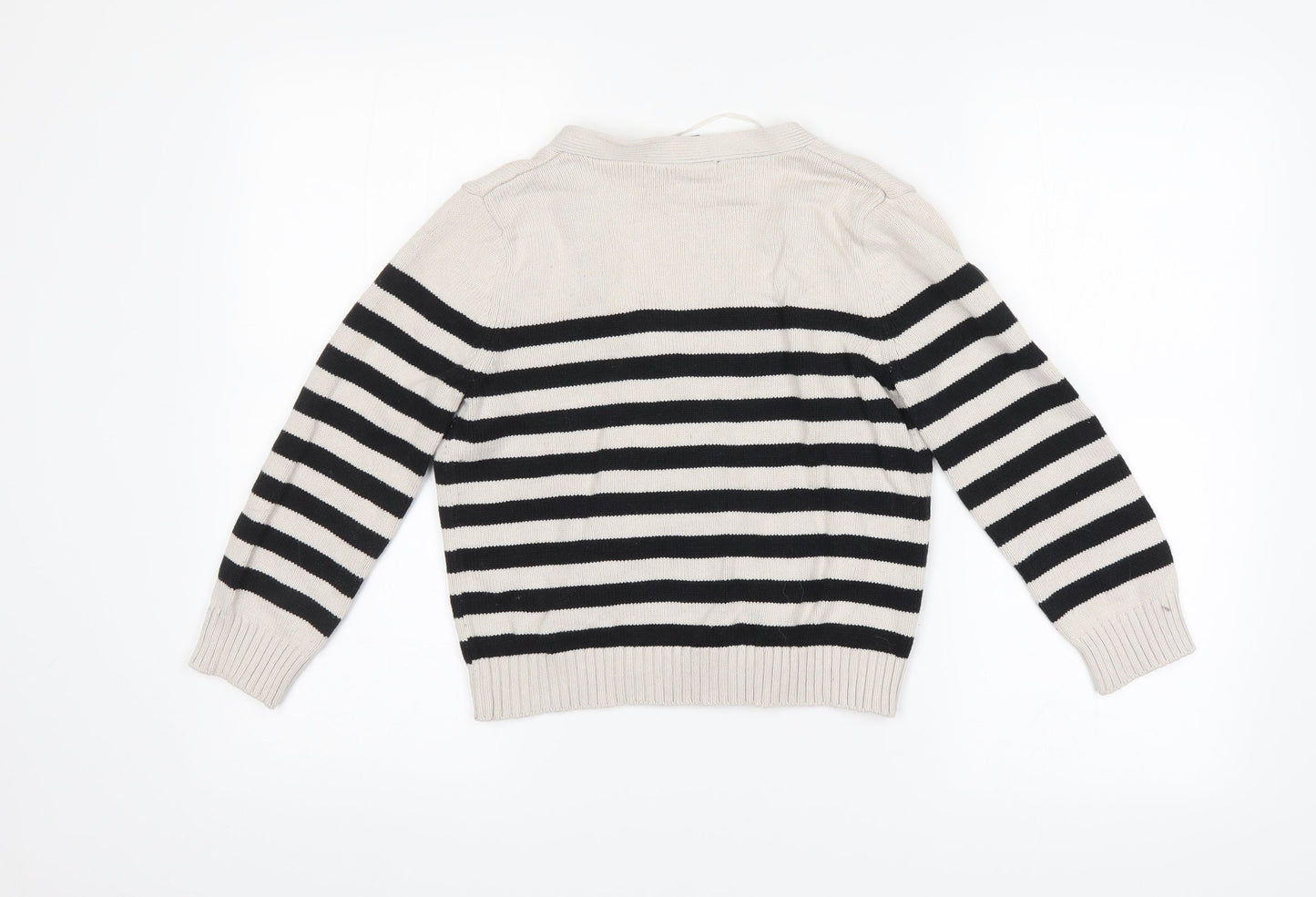H&M Womens Black Striped  Pullover Jumper Size XS