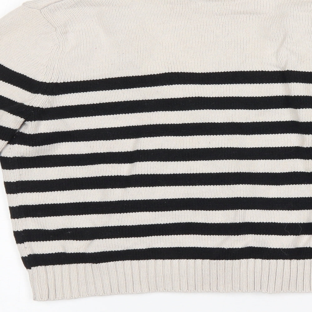 H&M Womens Black Striped  Pullover Jumper Size XS