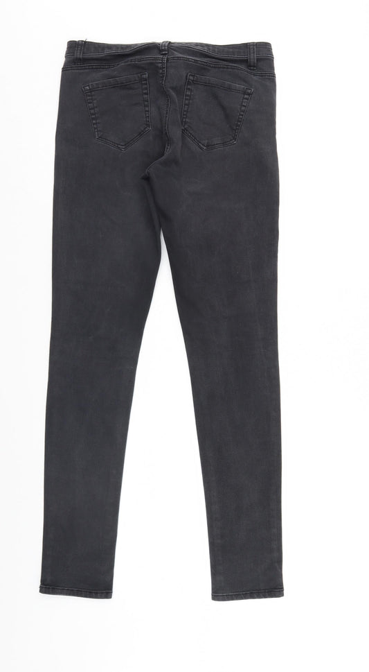 Denim & Co. Womens Black  Denim Straight Jeans Size 12 L31 in