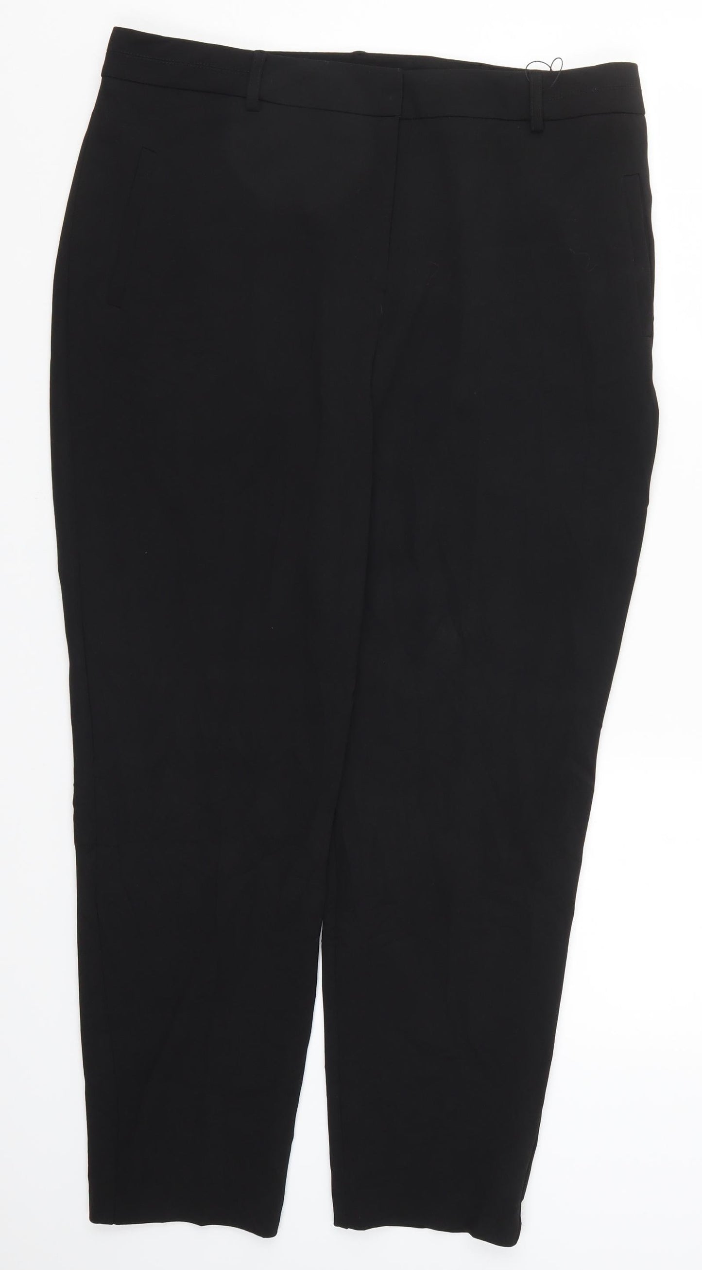 Preworn Womens Black   Trousers  Size 16 L27.5 in