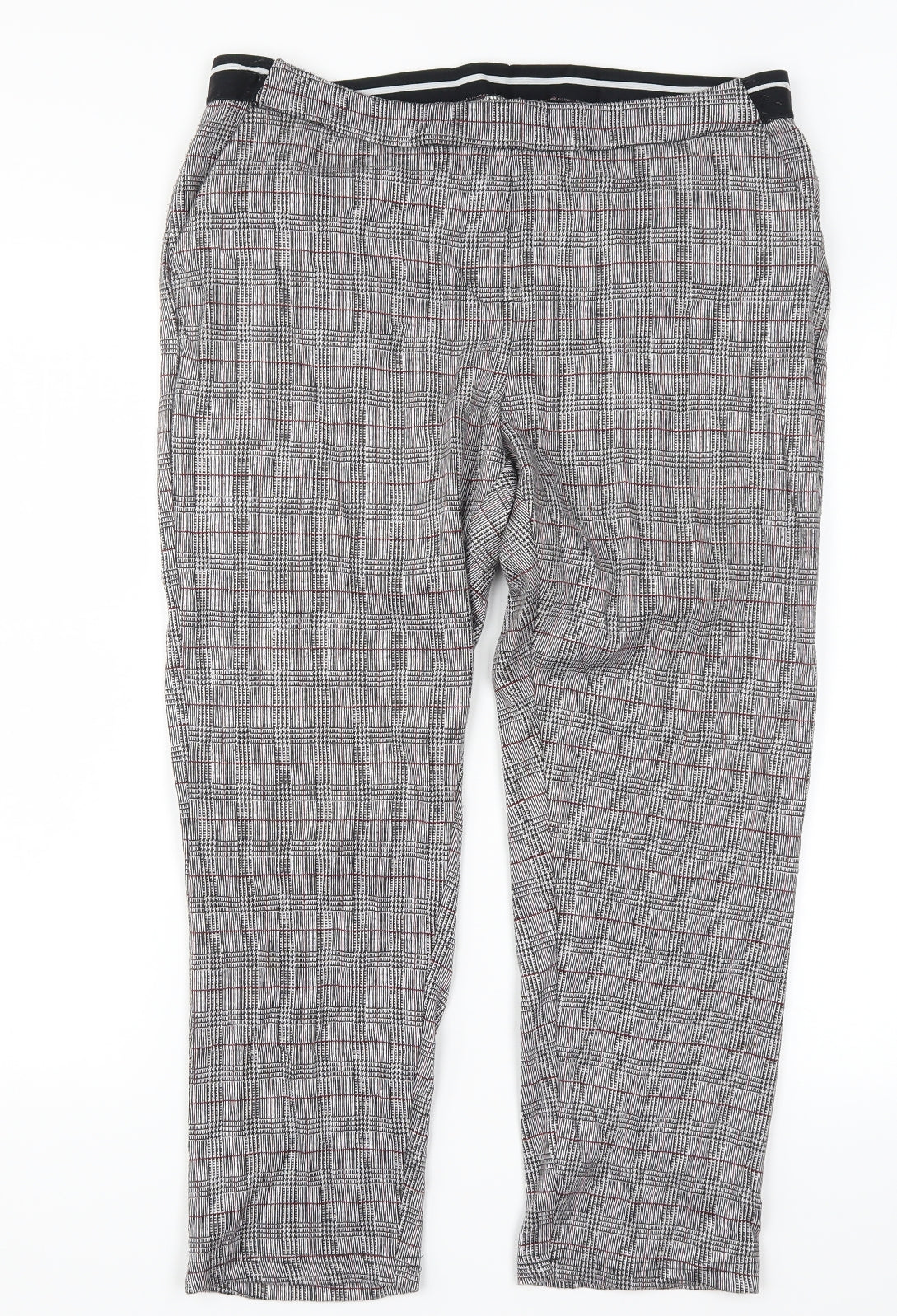 Damart Womens Grey Check  Trousers  Size 14 L24 in - Red