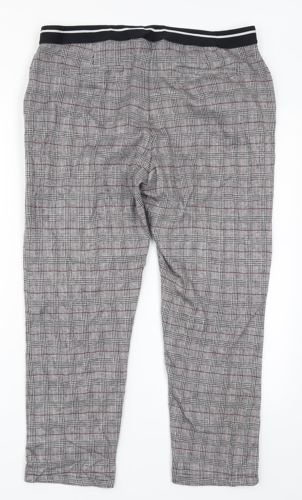 Damart Womens Grey Check  Trousers  Size 14 L24 in - Red