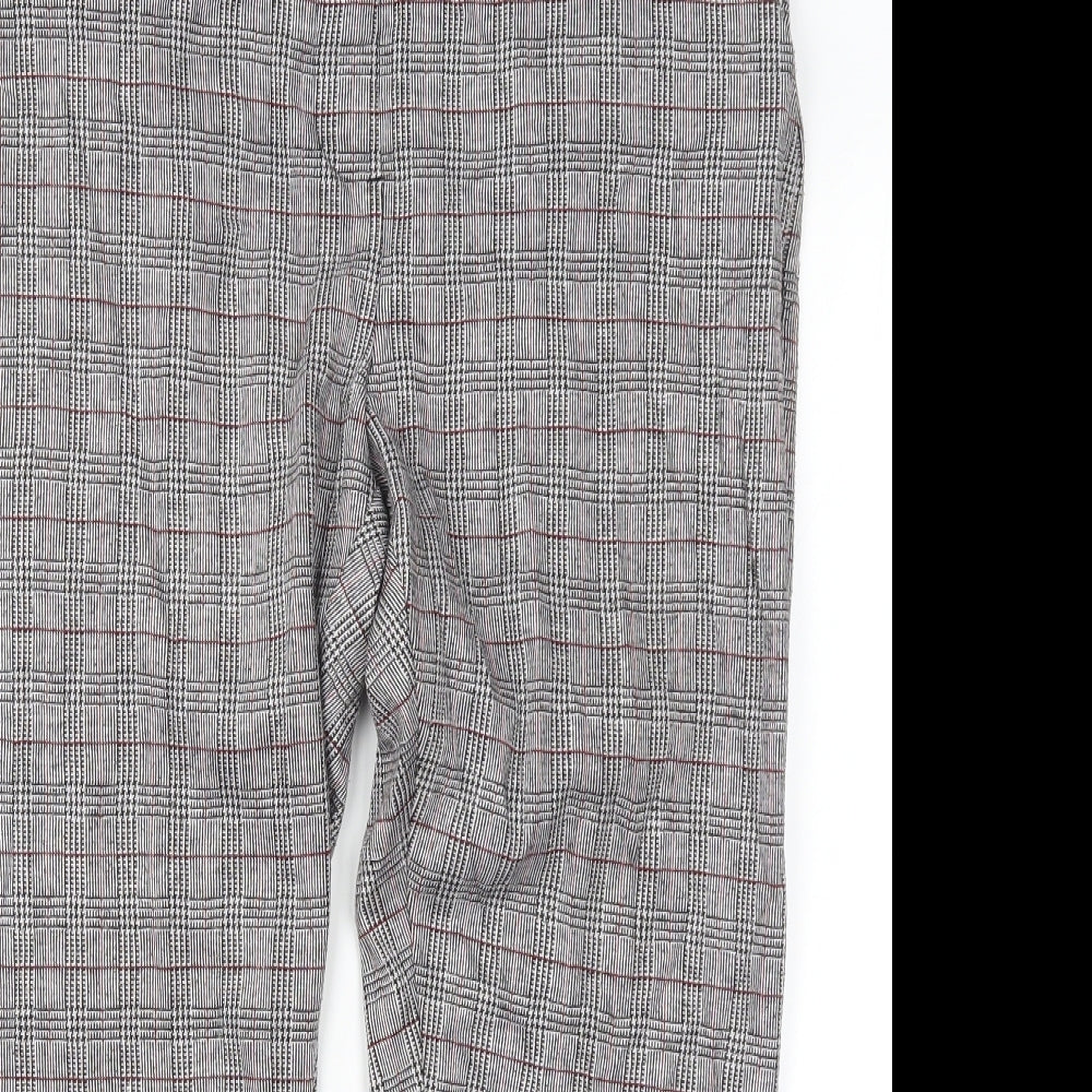 Damart Womens Grey Check  Trousers  Size 14 L24 in - Red