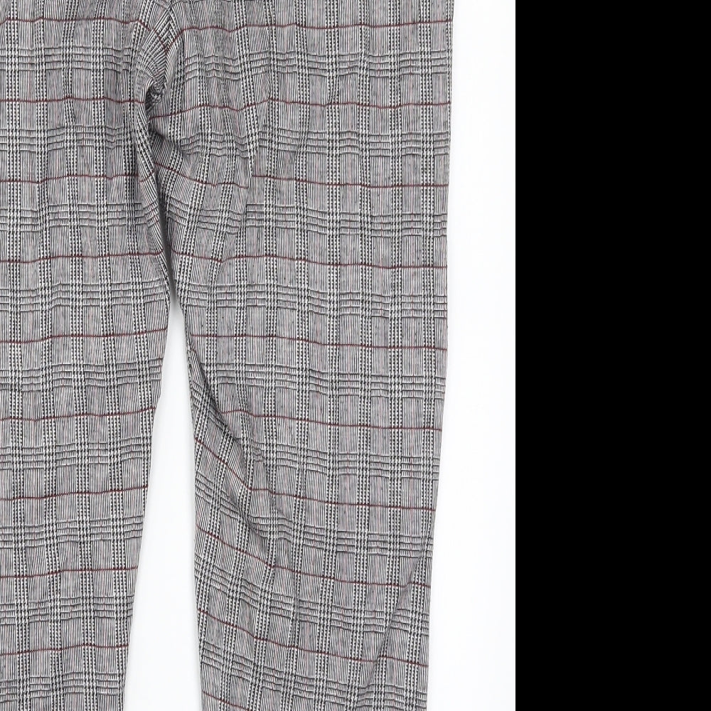 Damart Womens Grey Check  Trousers  Size 14 L24 in - Red