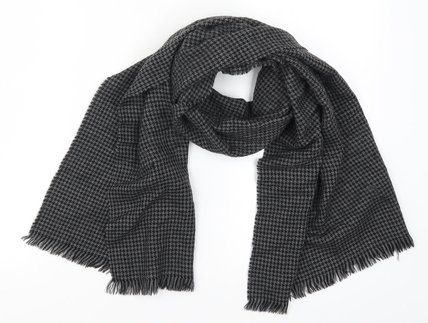 Preworn Womens Grey Houndstooth   Scarf