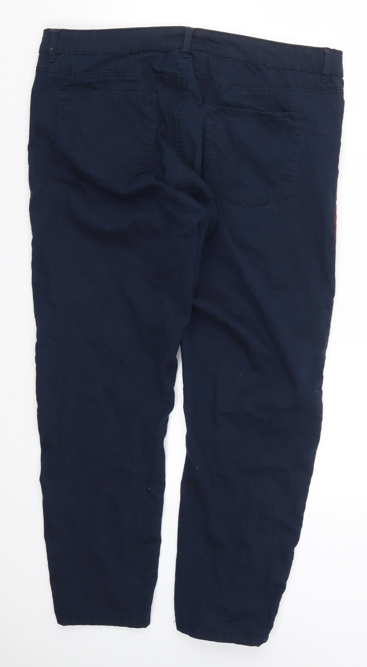 Preworn Womens Blue Striped  Trousers  Size 38 in L28 in
