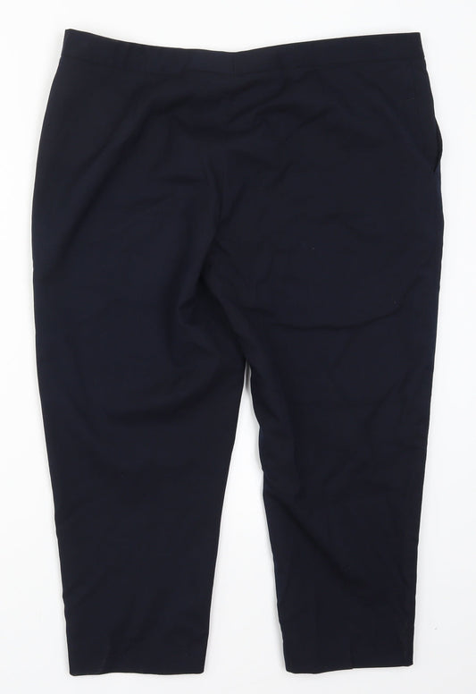 Bao Khanh Silk Womens Blue   Cropped Trousers Size 36 in L21.5 in