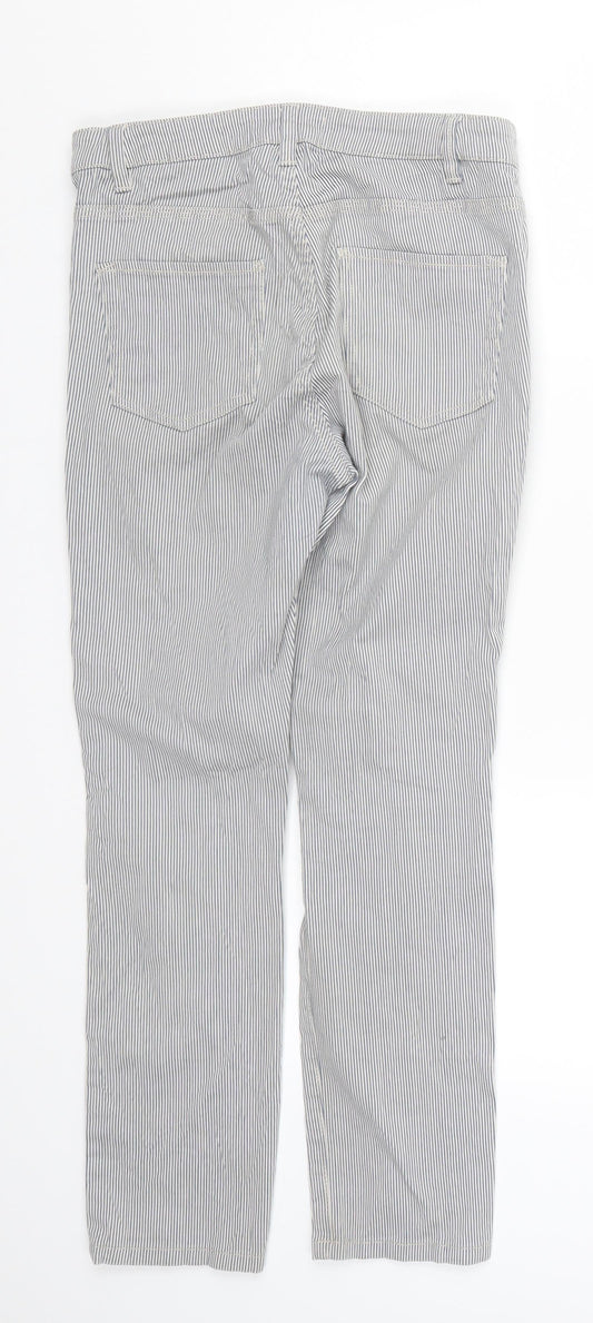 H&M Womens Blue Striped Denim Skinny Jeans Size 8 L25 in