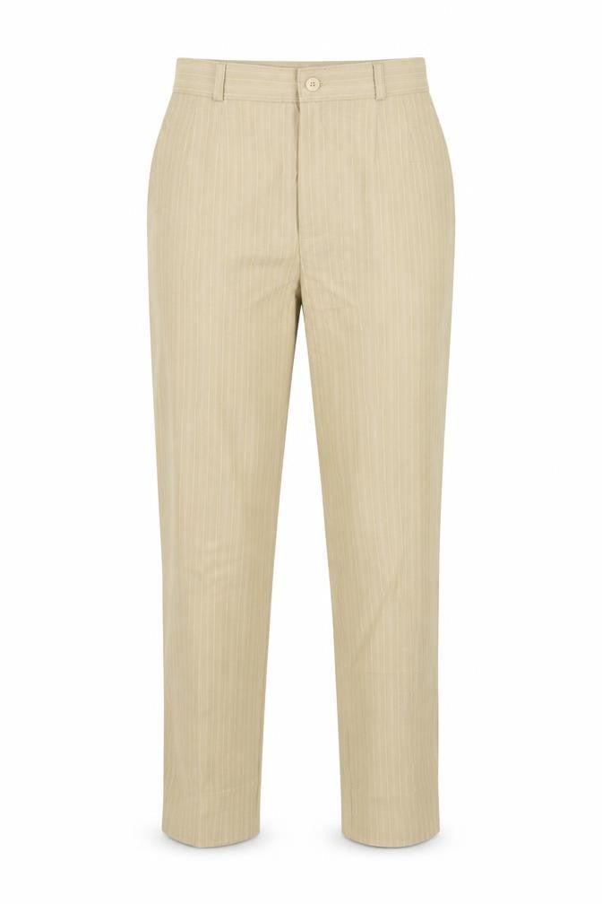 Award Womens Beige Striped  Trousers  Size 12 L27.5 in