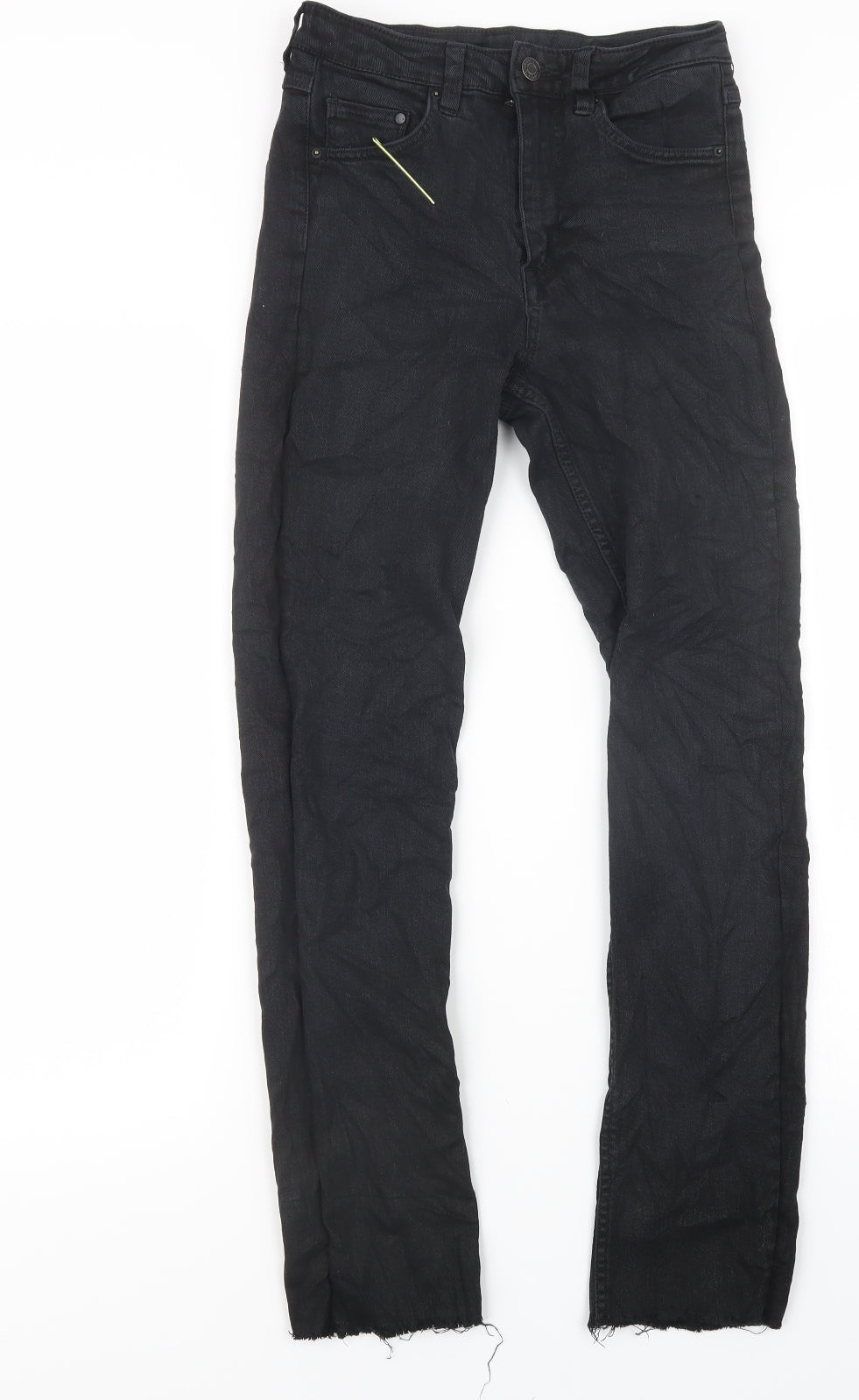 H&M Womens Black  Denim Straight Jeans Size 25 in L28 in