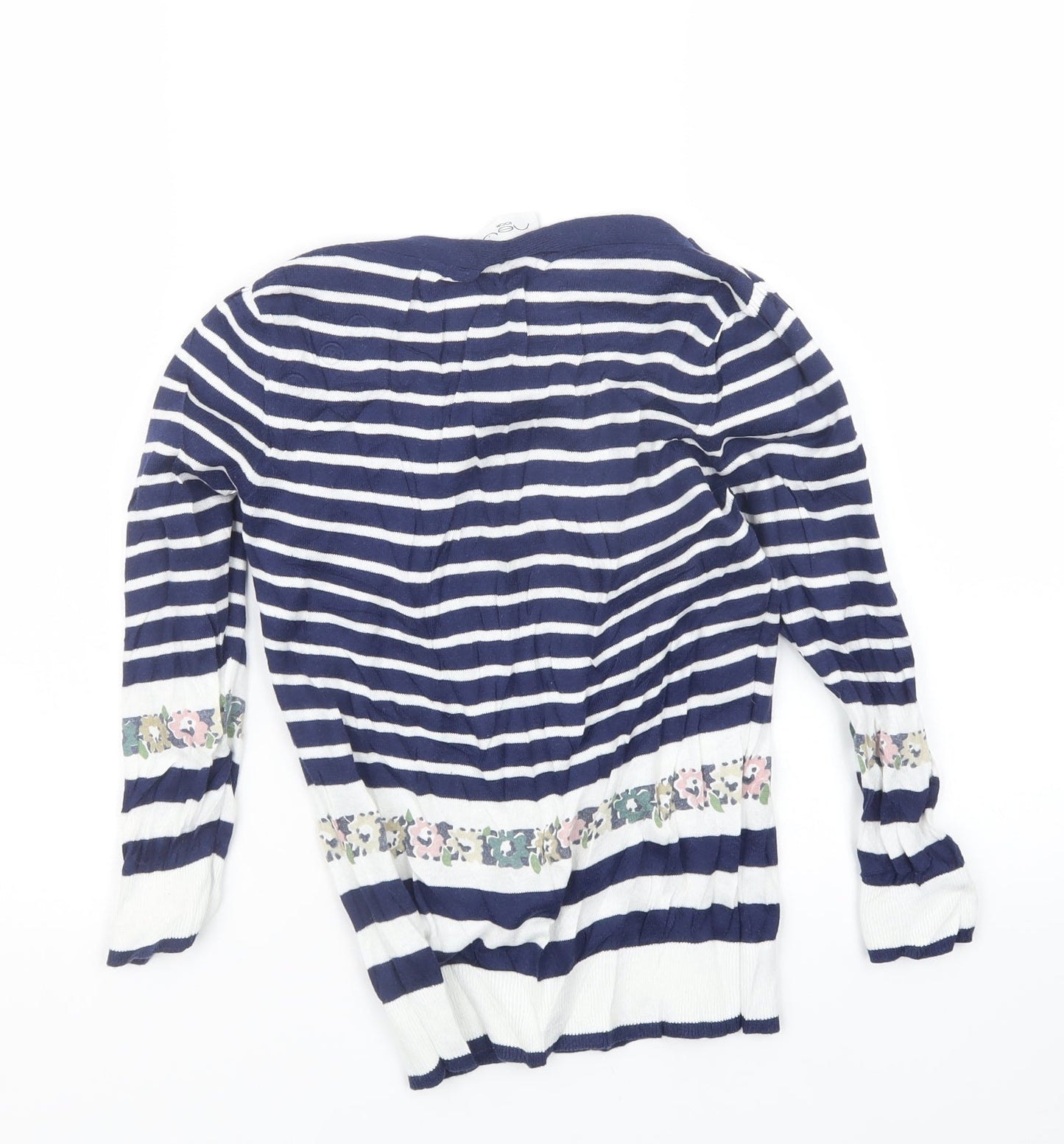 New Look Womens Blue Striped Knit Pullover Jumper Size 10