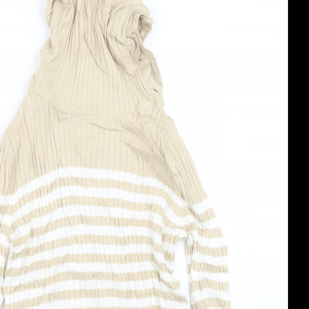 BHS Womens Beige Striped Knit Pullover Jumper Size 10