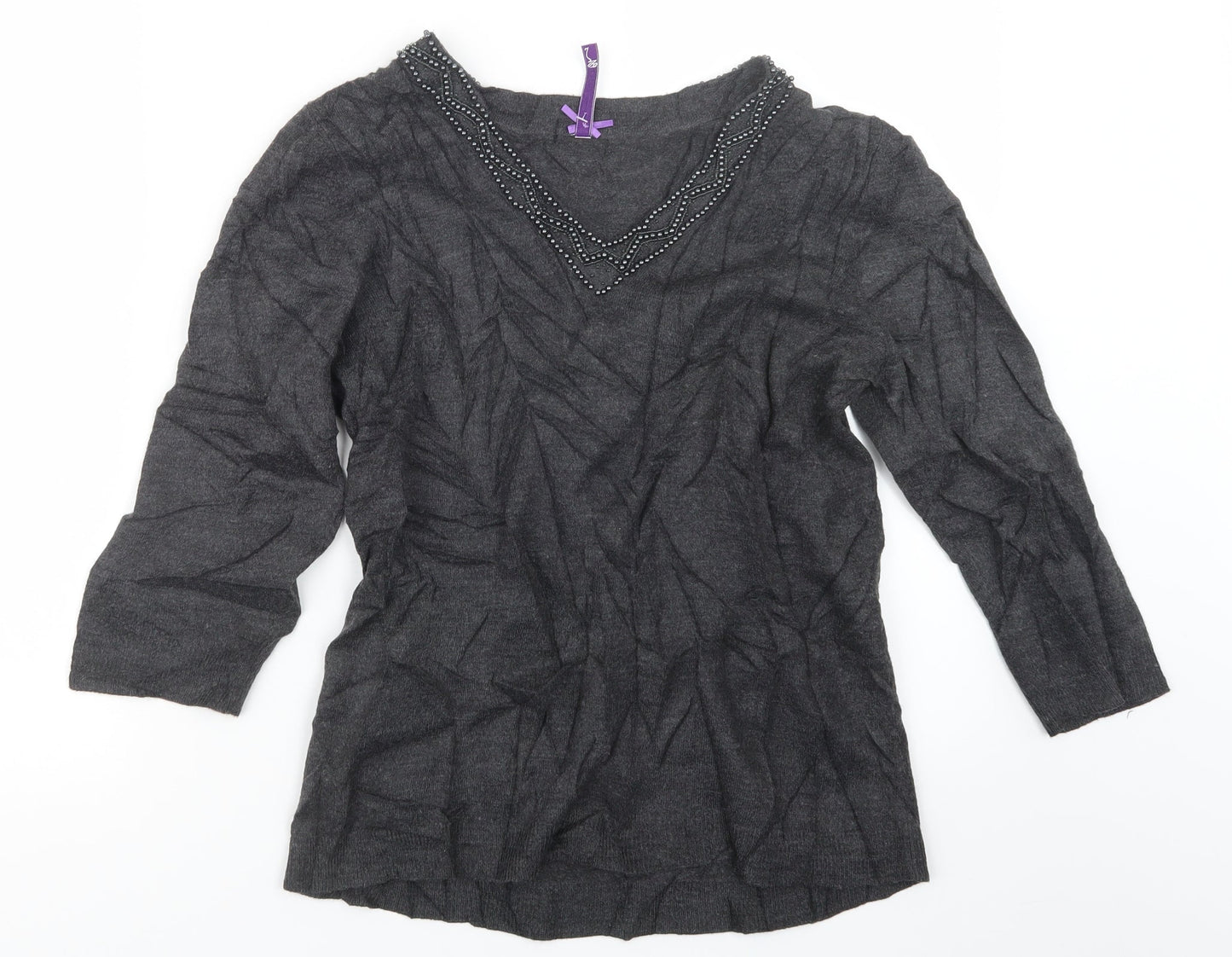BHS Womens Grey  Knit Pullover Jumper Size 14