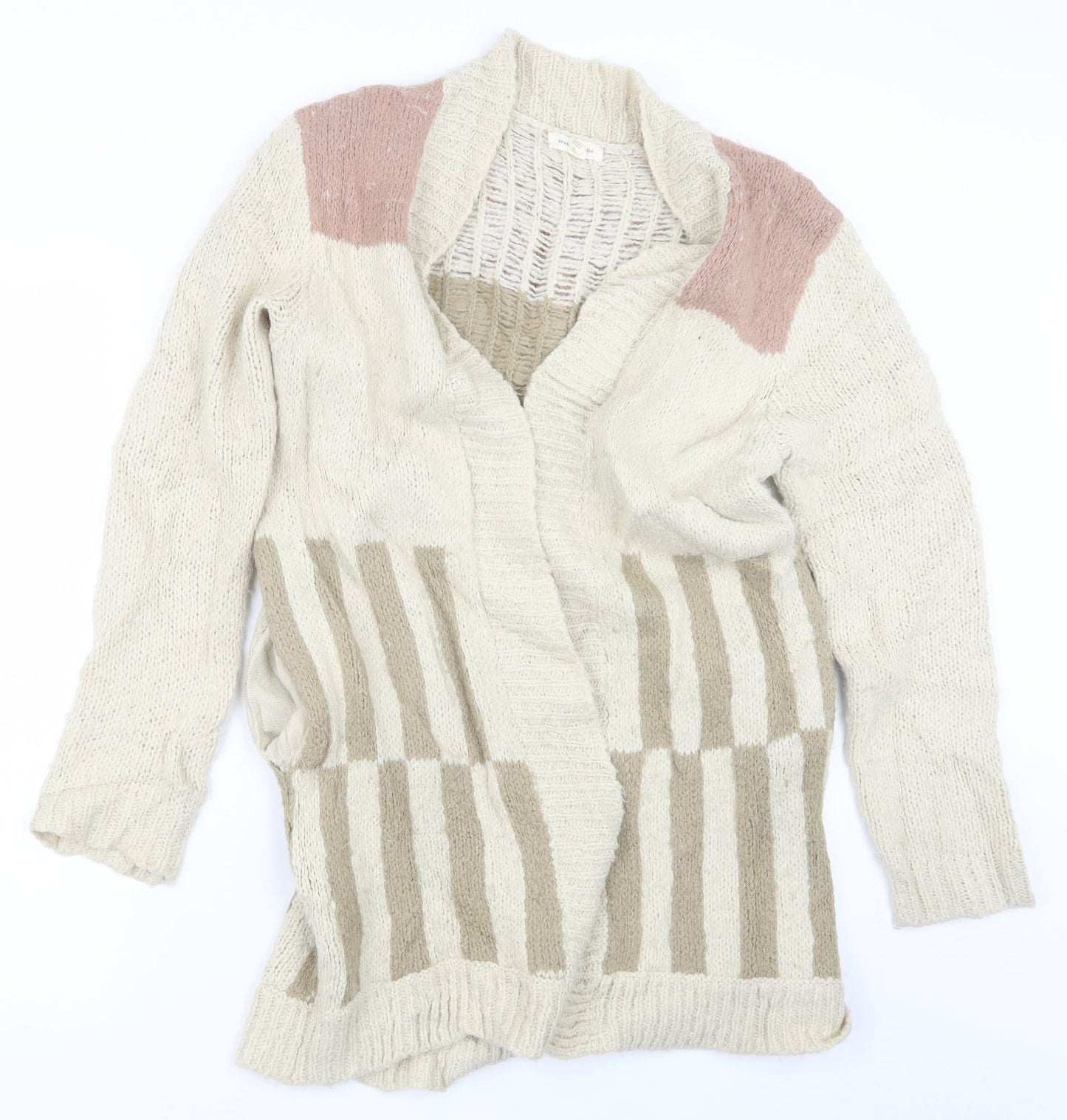 Silence + Noise Womens Beige  Knit Cardigan Jumper Size S