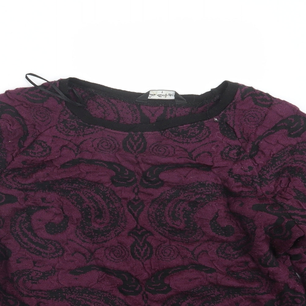 Miss Selfridge Womens Purple  Knit Pullover Jumper Size 8