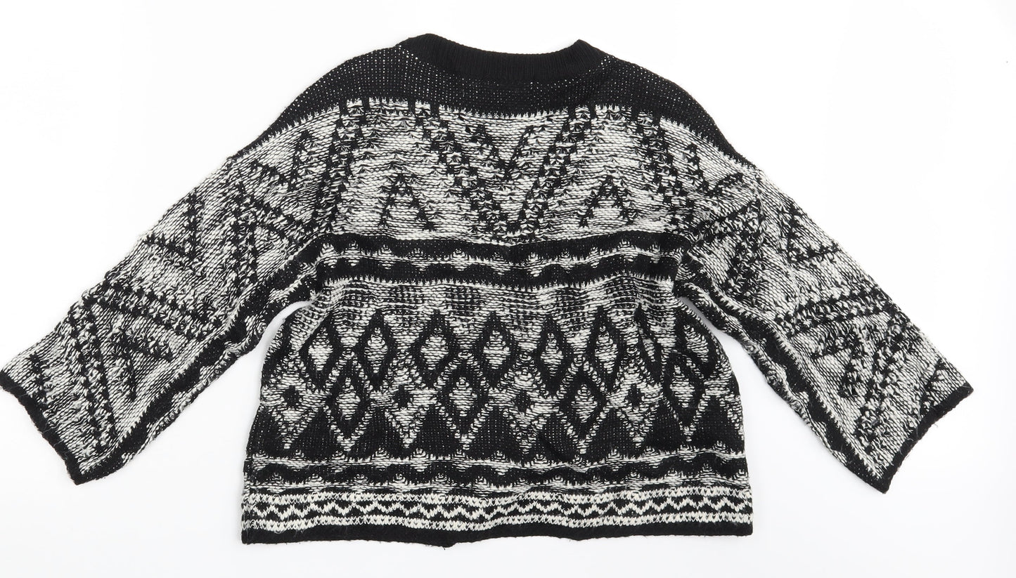 NEXT Womens Black Argyle/Diamond  Pullover Jumper Size XS