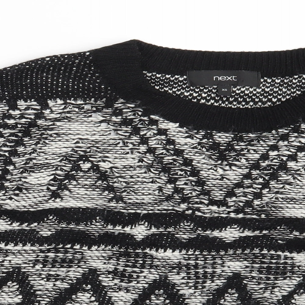 NEXT Womens Black Argyle/Diamond  Pullover Jumper Size XS