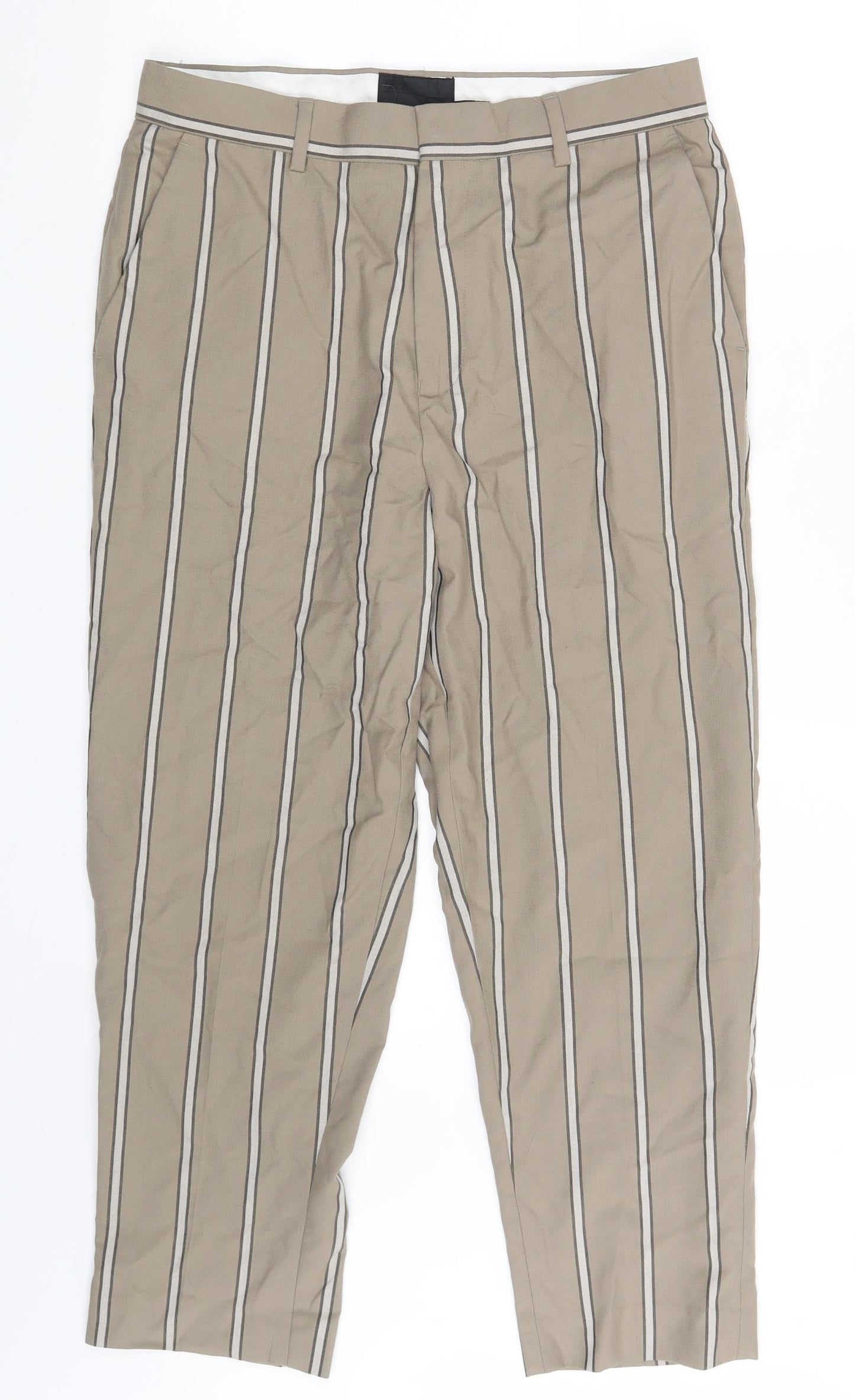 ASOS Womens Beige Striped  Chino Trousers Size 30 in L30 in