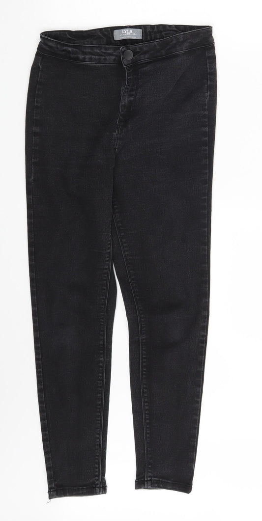 Dorothy Perkins Womens Black  Denim Jegging Leggings Size 10 L25 in