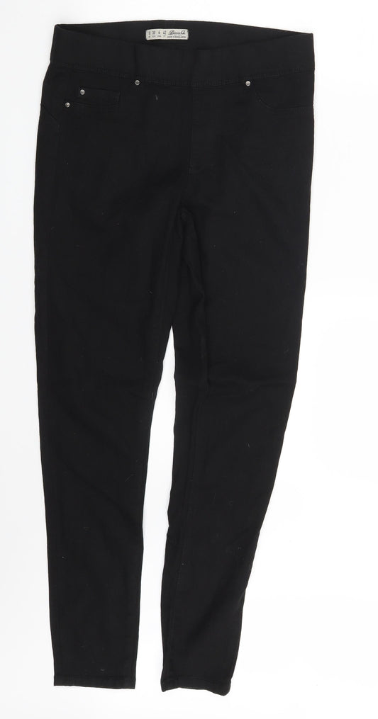 Denim & Co. Womens Black  Denim Jegging Leggings Size 10 L29 in