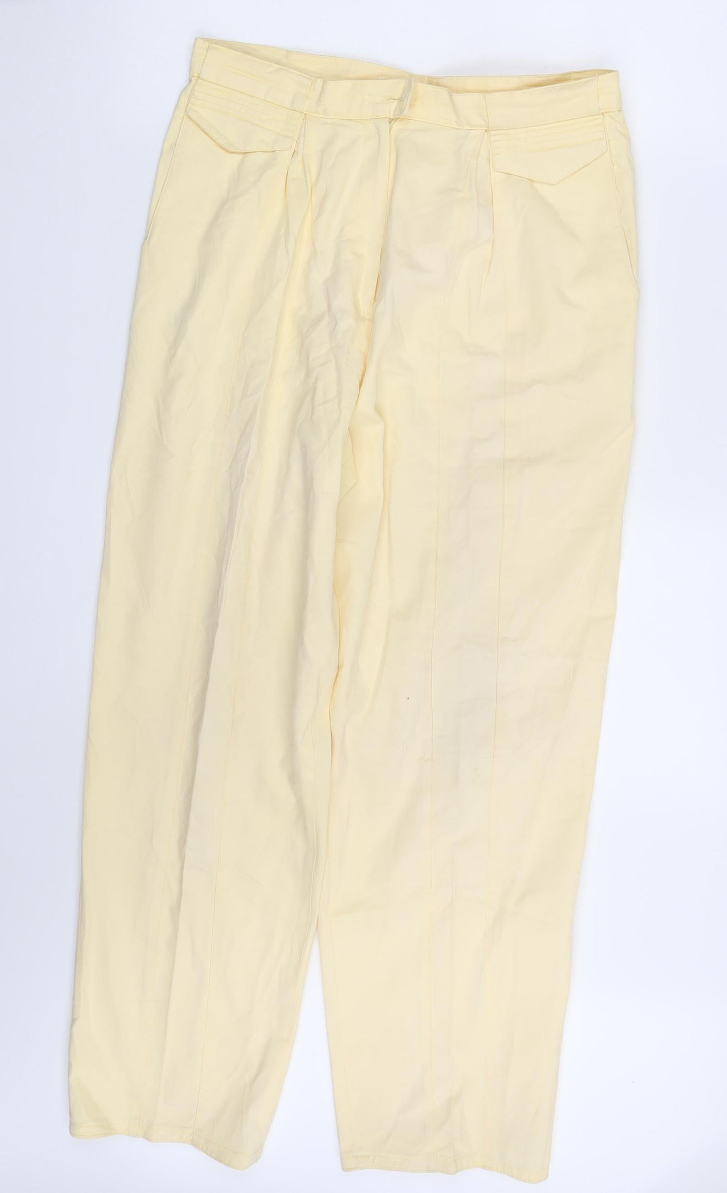 Preworn Womens Ivory   Dress Pants Trousers Size 14 L27 in
