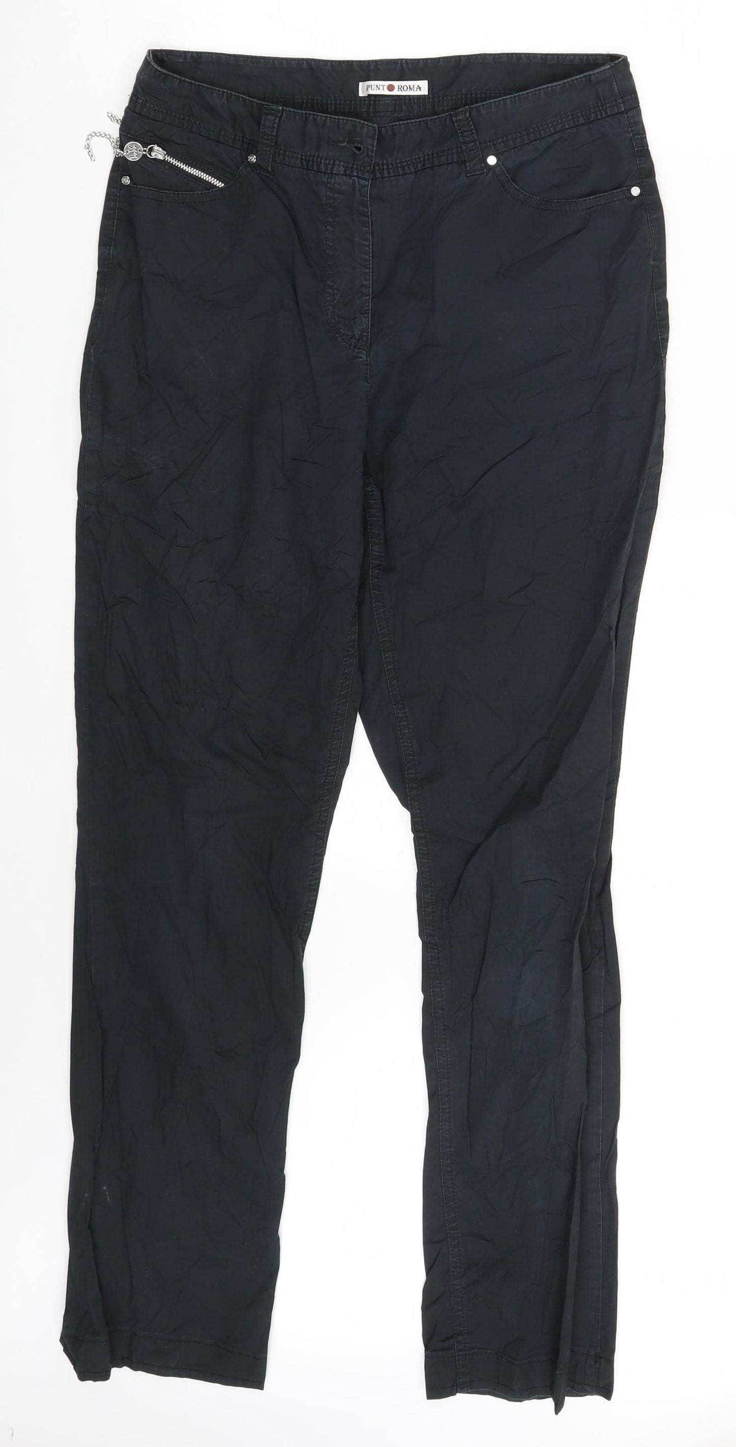 Punt Roma Womens Black   Trousers  Size 10 L29 in