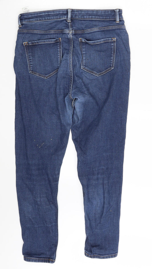 M&S Womens Blue  Denim Skinny Jeans Size 12 L24 in