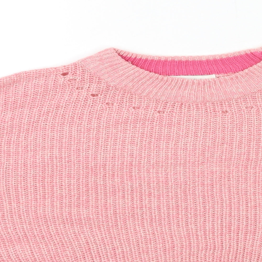 Topshop Womens Pink  Knit Pullover Jumper Size S