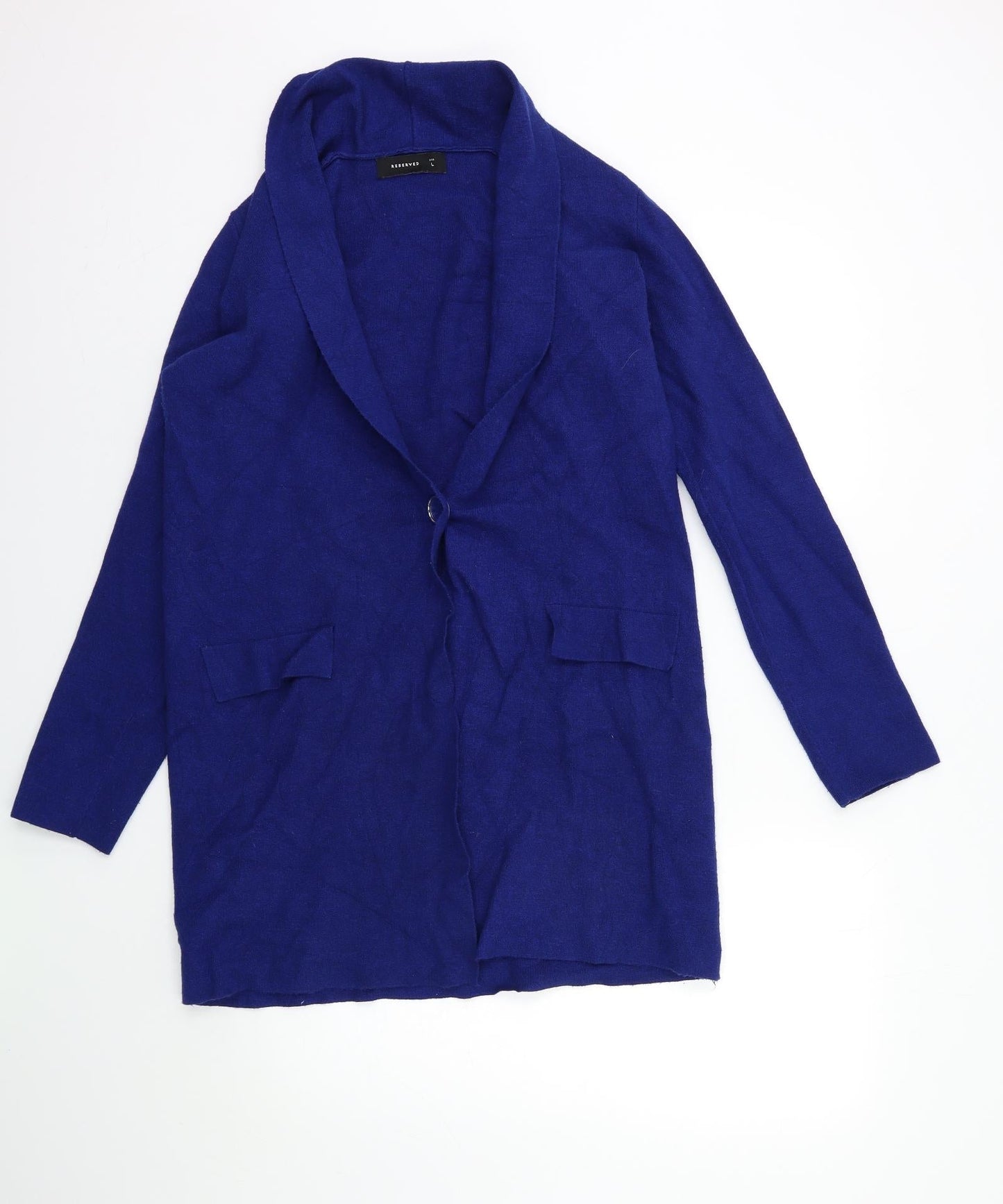 RESERVED Womens Blue  Knit Cardigan Jumper Size L