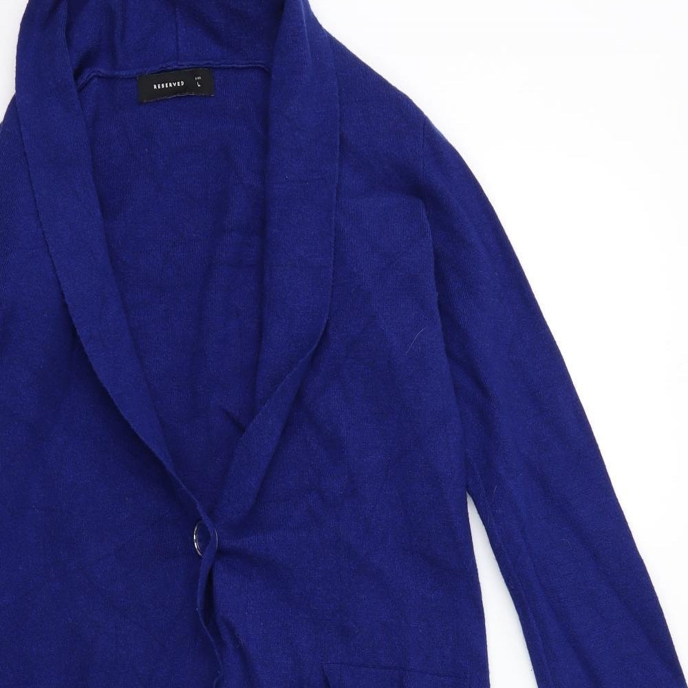 RESERVED Womens Blue  Knit Cardigan Jumper Size L