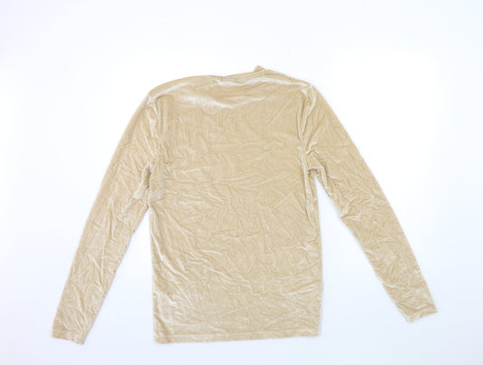 ASOS Womens Gold  Velour Pullover Sweatshirt Size M