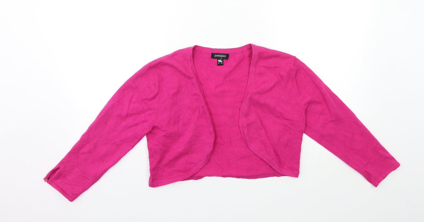 Pomodoro Womens Pink  Knit Cardigan Jumper Size 12