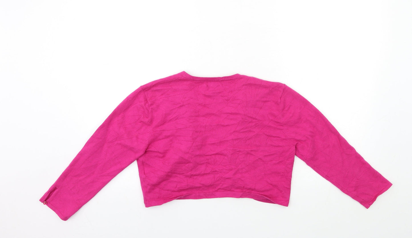 Pomodoro Womens Pink  Knit Cardigan Jumper Size 12