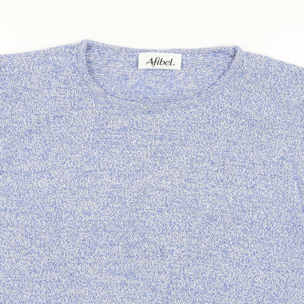 Afibel Womens Blue  Knit Basic T-Shirt Size 20