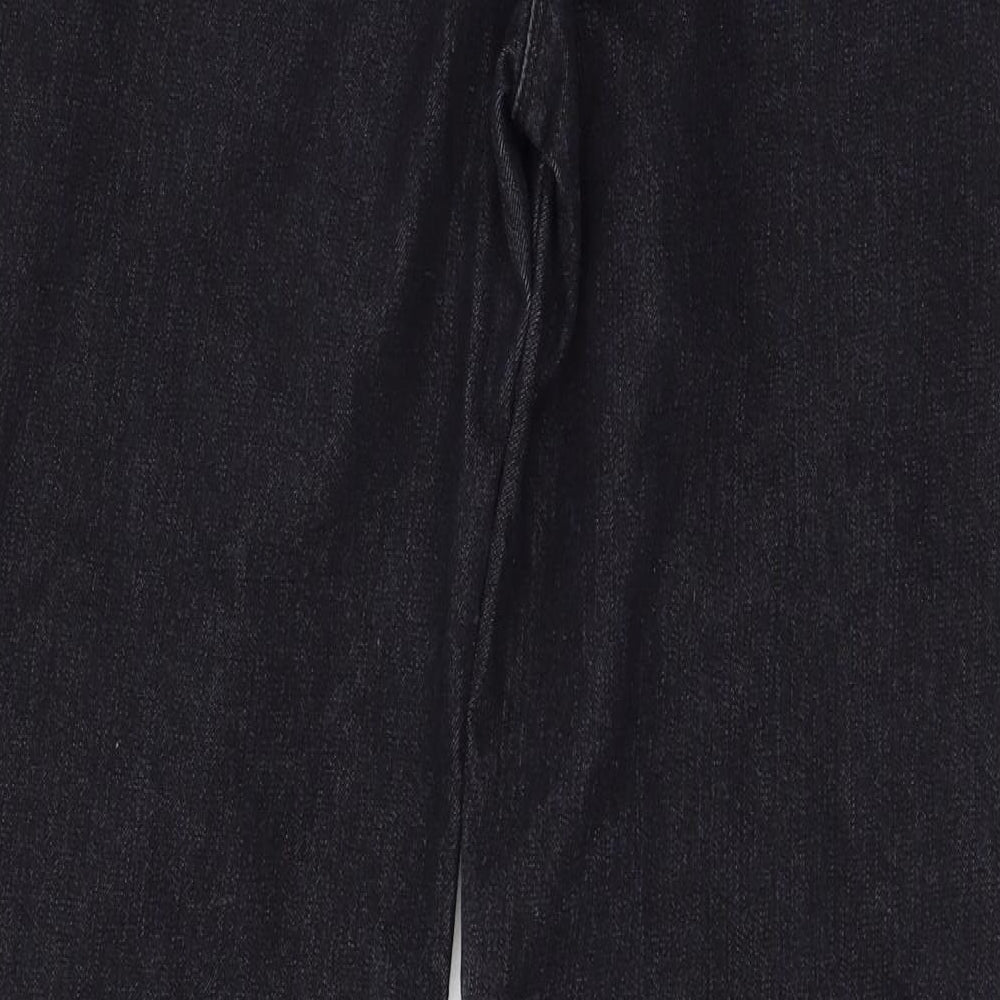 Preworn Womens Black  Denim Straight Jeans Size 10 L37 in