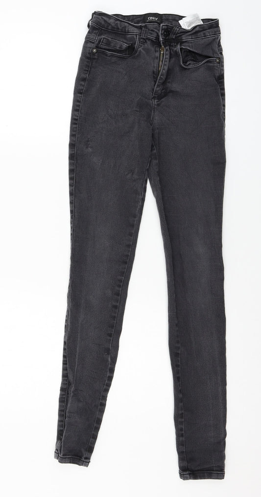 Only Womens Grey  Denim Skinny Jeans Size S L29 in