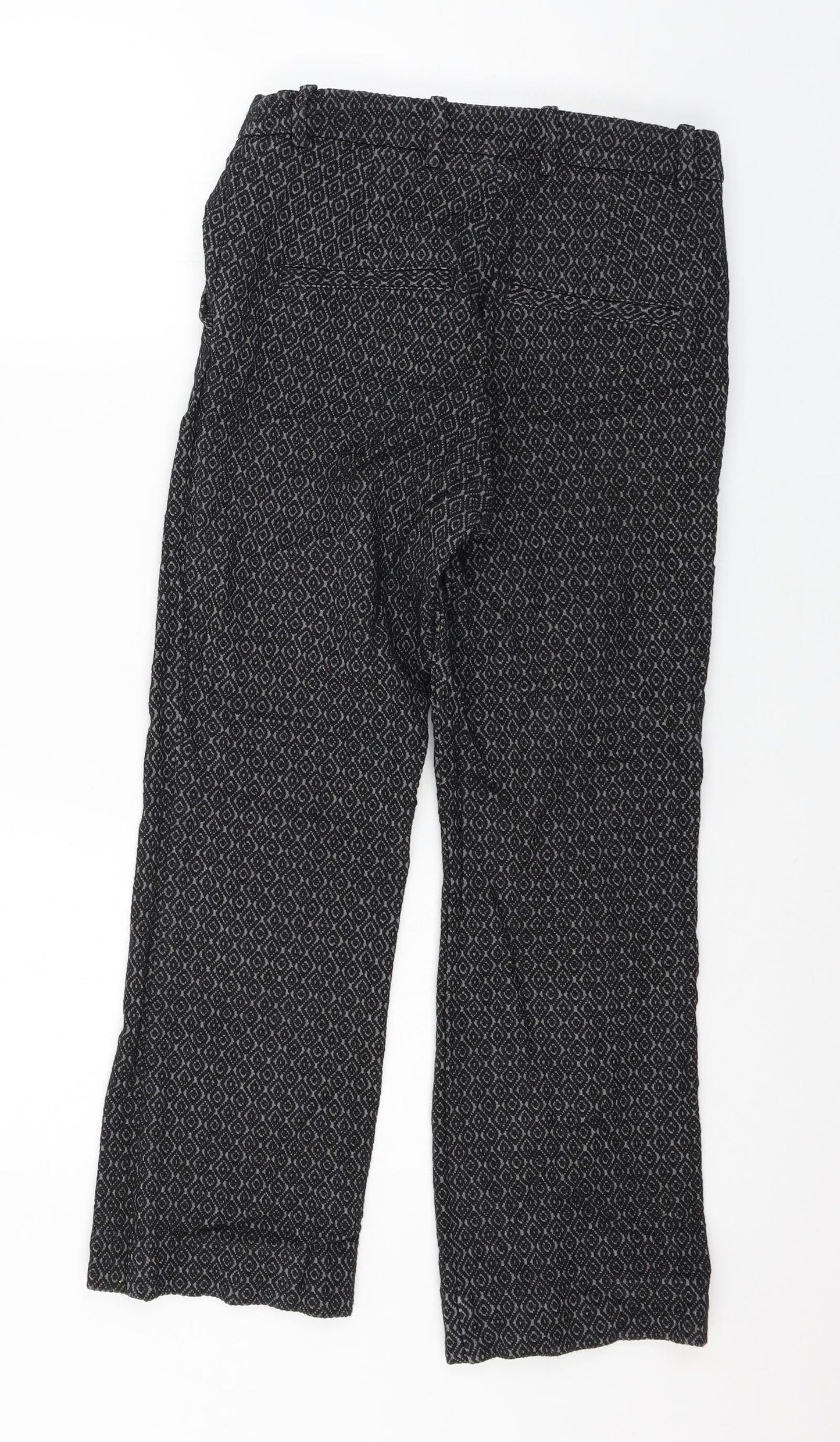 H&M Womens Black Geometric  Trousers  Size 28 in L24 in