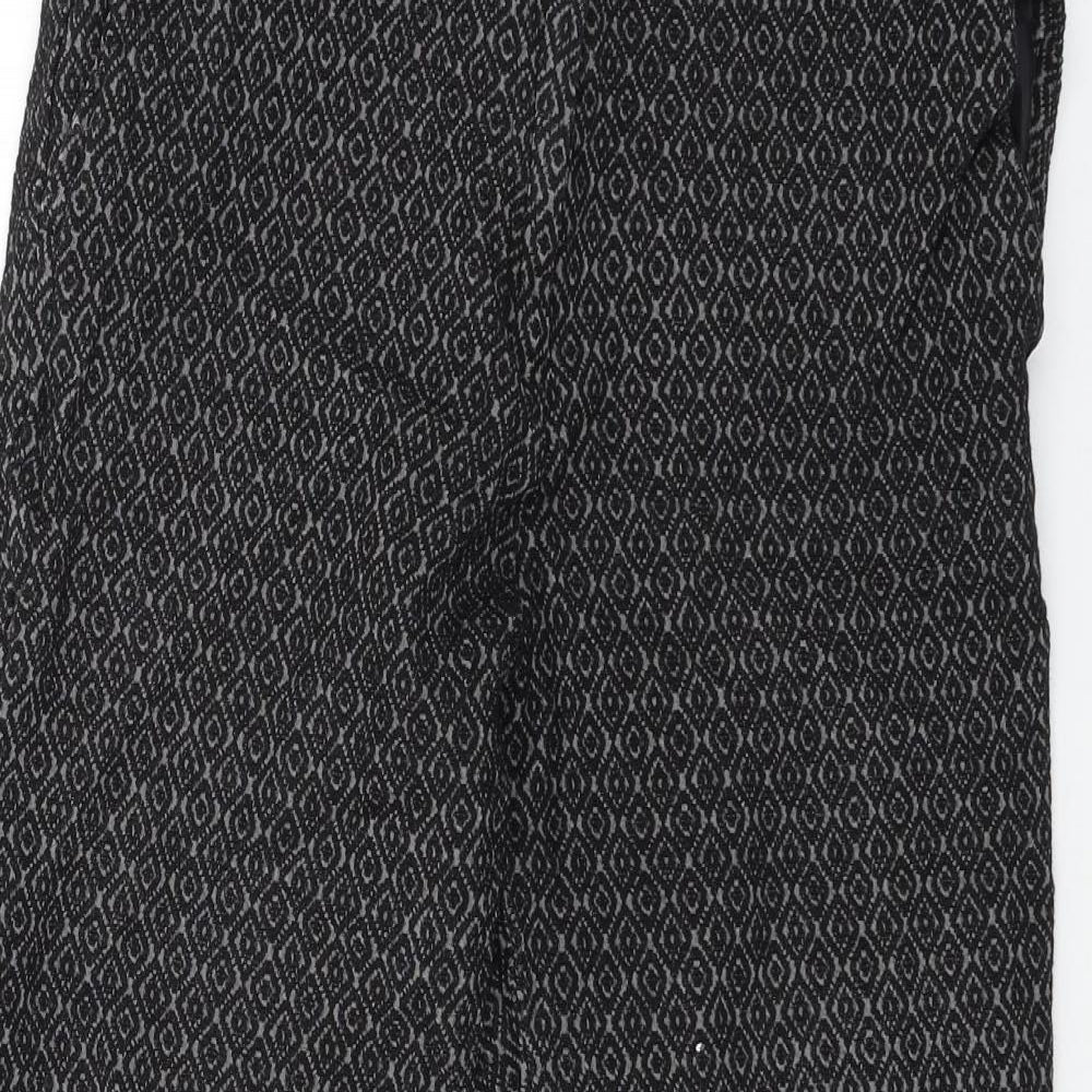 H&M Womens Black Geometric  Trousers  Size 28 in L24 in