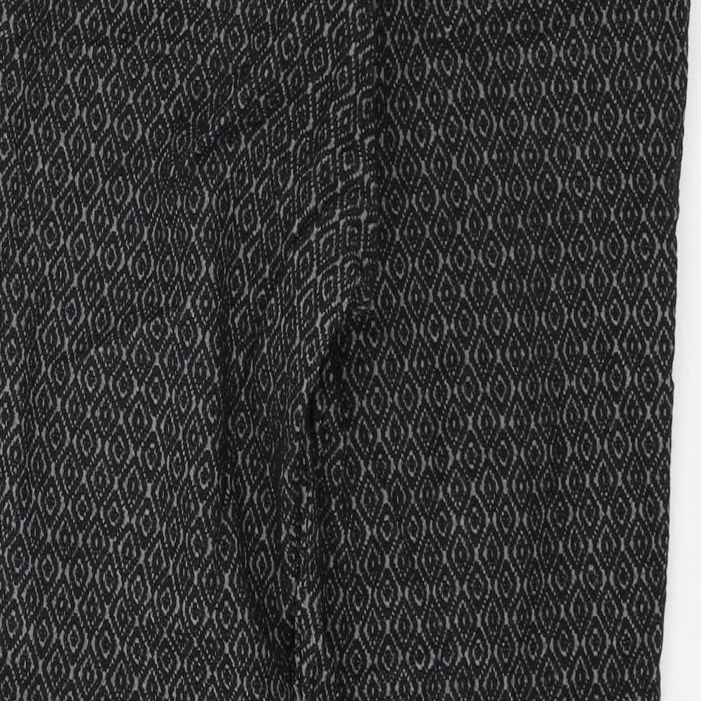 H&M Womens Black Geometric  Trousers  Size 28 in L24 in