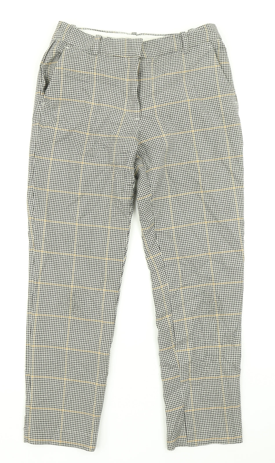 H&M Womens Black Plaid  Dress Pants Trousers Size 8 L25 in