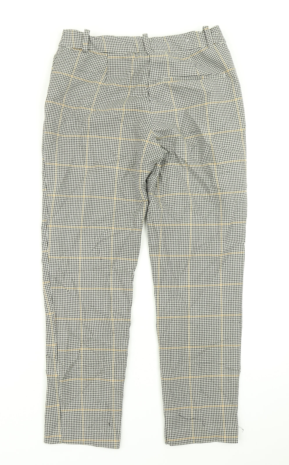 H&M Womens Black Plaid  Dress Pants Trousers Size 8 L25 in