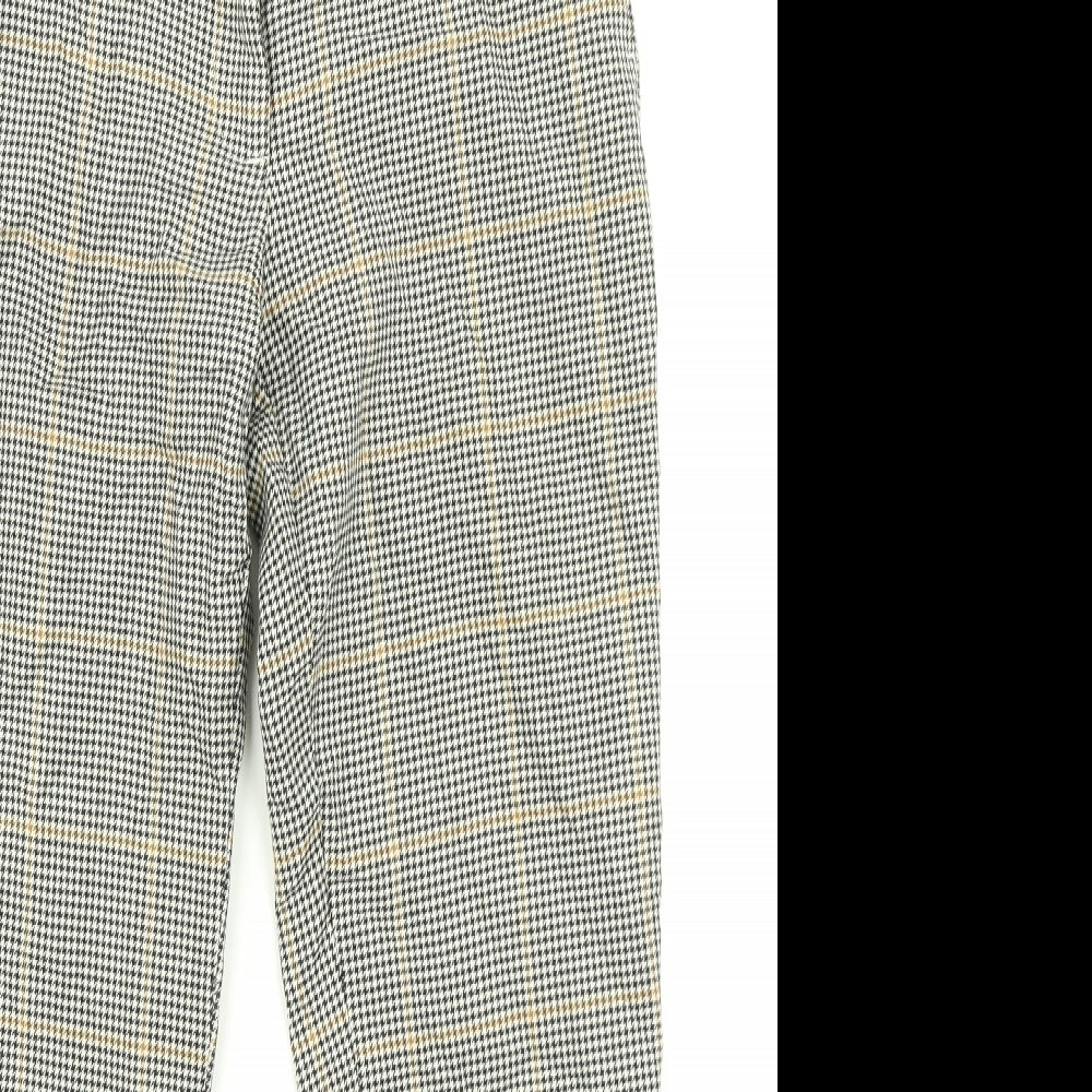 H&M Womens Black Plaid  Dress Pants Trousers Size 8 L25 in