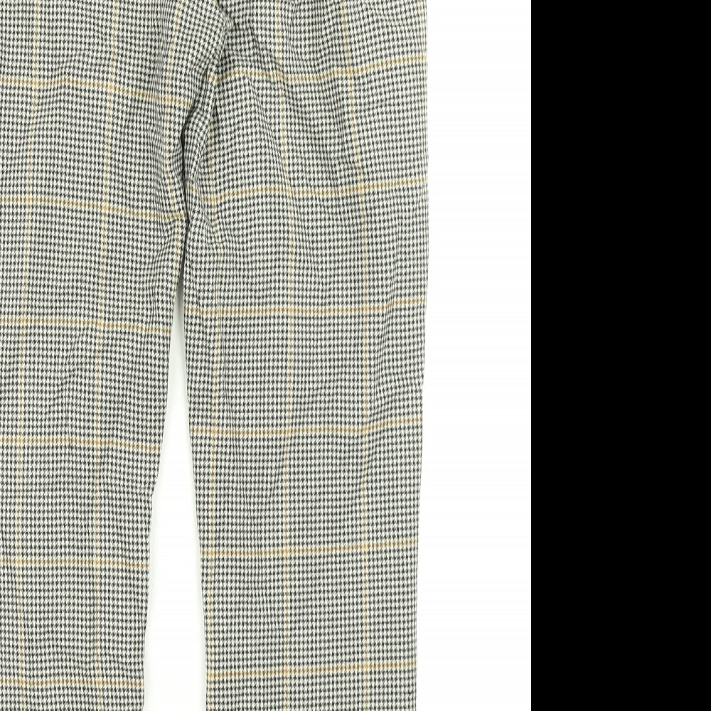 H&M Womens Black Plaid  Dress Pants Trousers Size 8 L25 in