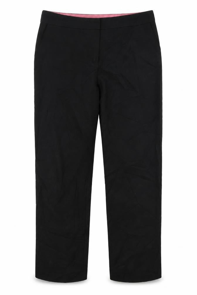 Front view of AMARANTO women’s black dress pants trousers, size UK 12, 26-inch leg